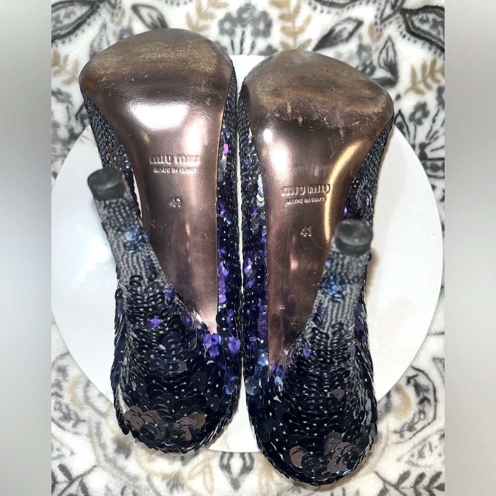 Miu Miu Sequin Embellishments Round Toepumpsheels… - image 8